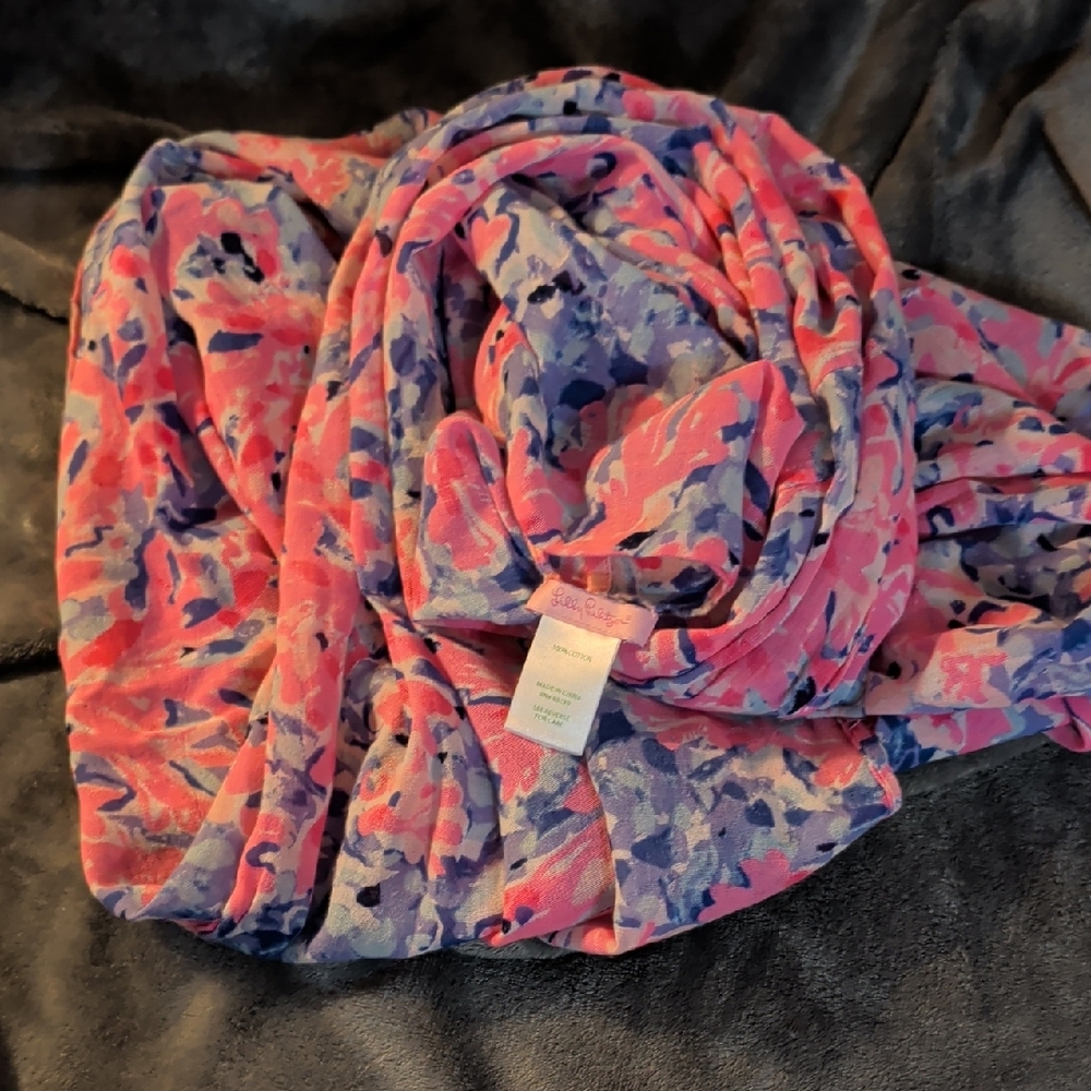 Lilly Pulitzer Vibrant Pink and Blue Scarf